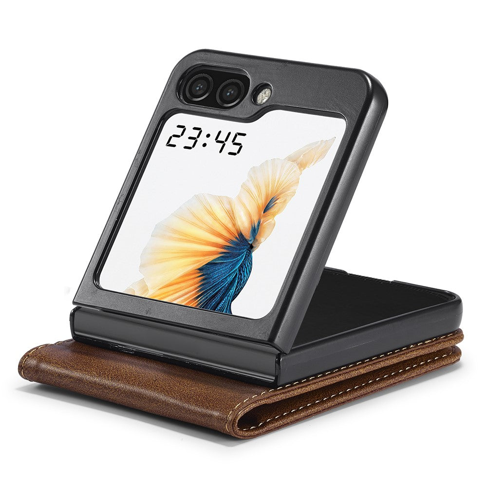 LC.IMEEKE For Samsung Galaxy Z Flip5 5G PU Leather Phone Cover RFID Blocking Card Slot Case