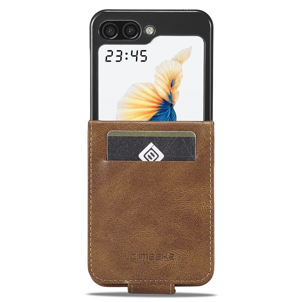 LC.IMEEKE For Samsung Galaxy Z Flip5 5G PU Leather Phone Cover RFID Blocking Card Slot Case