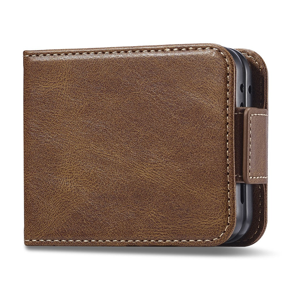 LC.IMEEKE For Samsung Galaxy Z Flip5 5G PU Leather Phone Cover RFID Blocking Card Slot Case