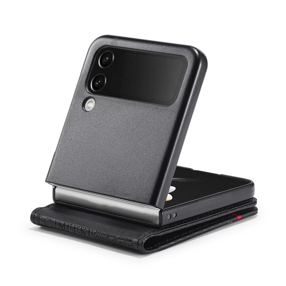 LC.IMEEKE Leather Phone Case for Samsung Galaxy Z Flip4 5G , Carbon Fiber Texture Card Slot Cover