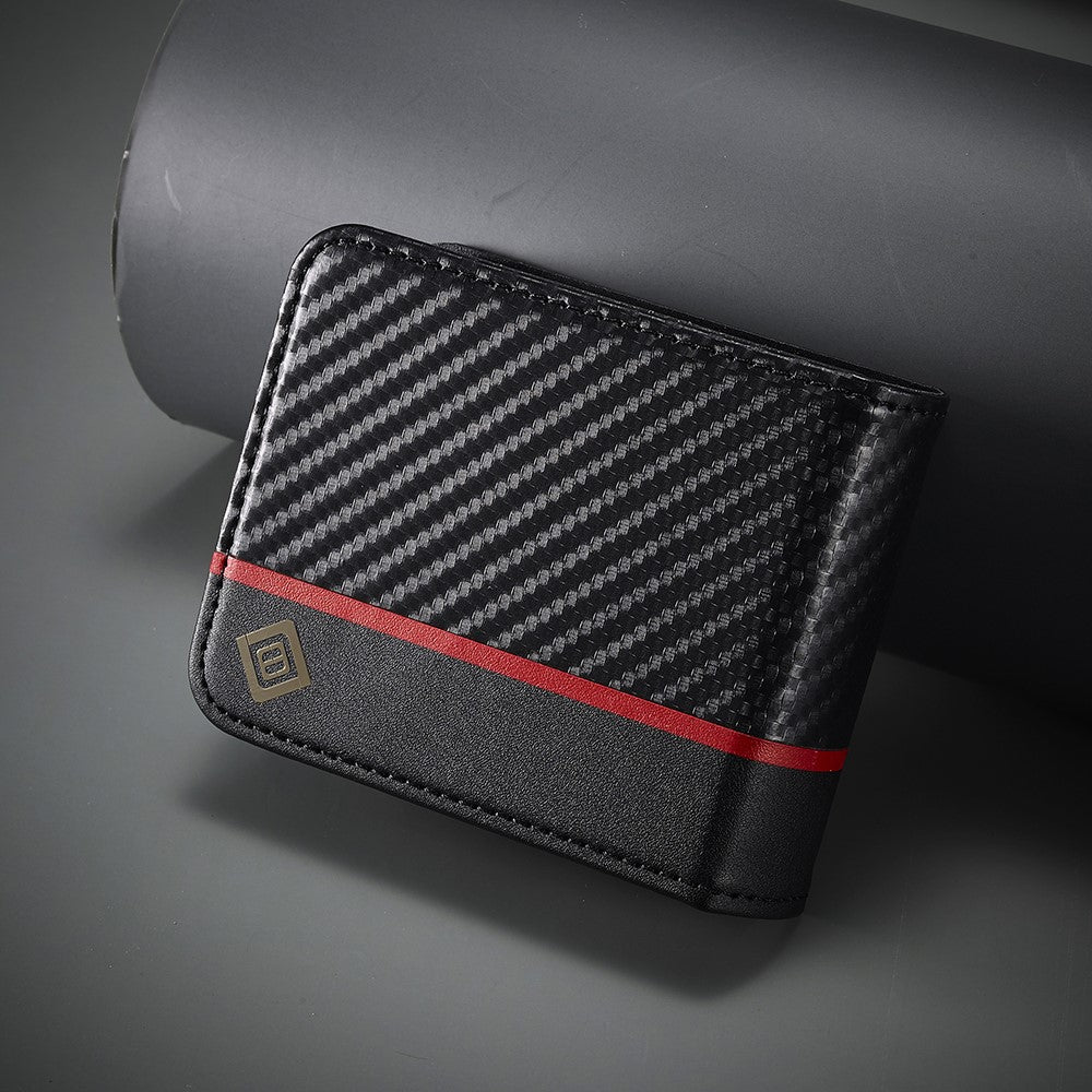 LC.IMEEKE For Samsung Galaxy Z Flip5 5G Card Holder Phone Case Carbon Fiber Texture Leather Phone Cover