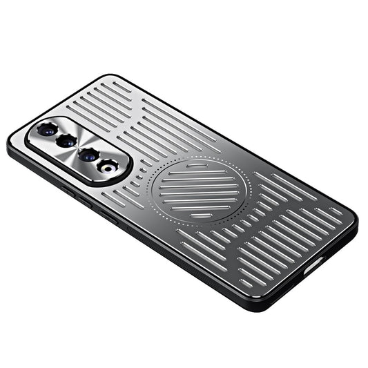 Honor 90 Handyhülle – hohle Wärmeableitung, TPU + magnetische Rückseite aus Aluminiumlegierung