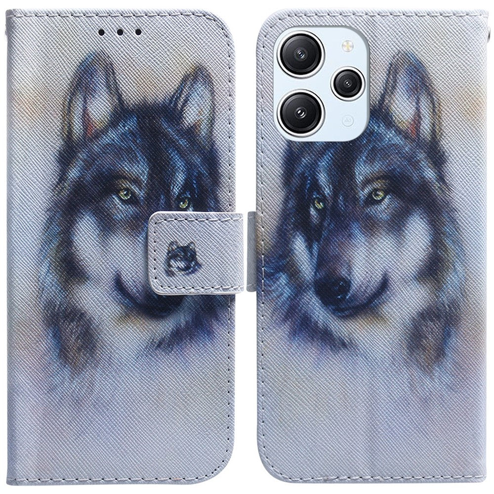 For Xiaomi Redmi Note 12 4G PU Leather Stand Cover Pattern Printing Wallet Phone Case