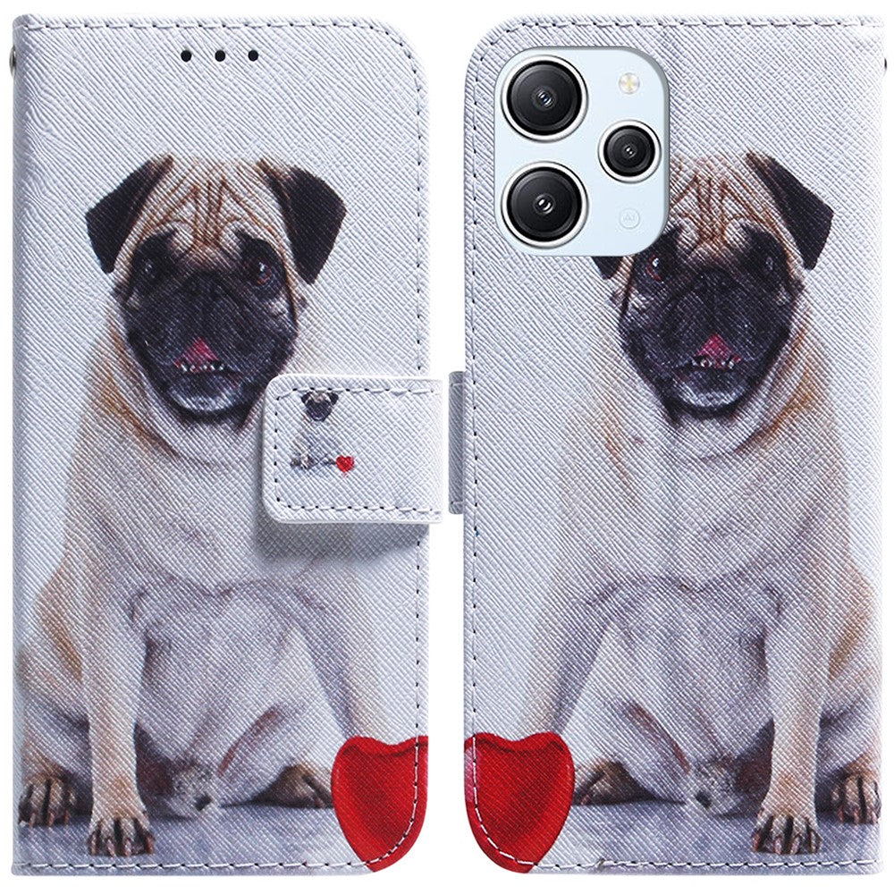 For Xiaomi Redmi Note 12 4G PU Leather Stand Cover Pattern Printing Wallet Phone Case