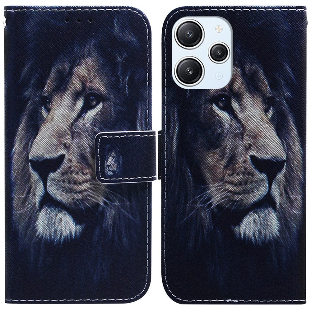 For Xiaomi Redmi Note 12 4G PU Leather Stand Cover Pattern Printing Wallet Phone Case