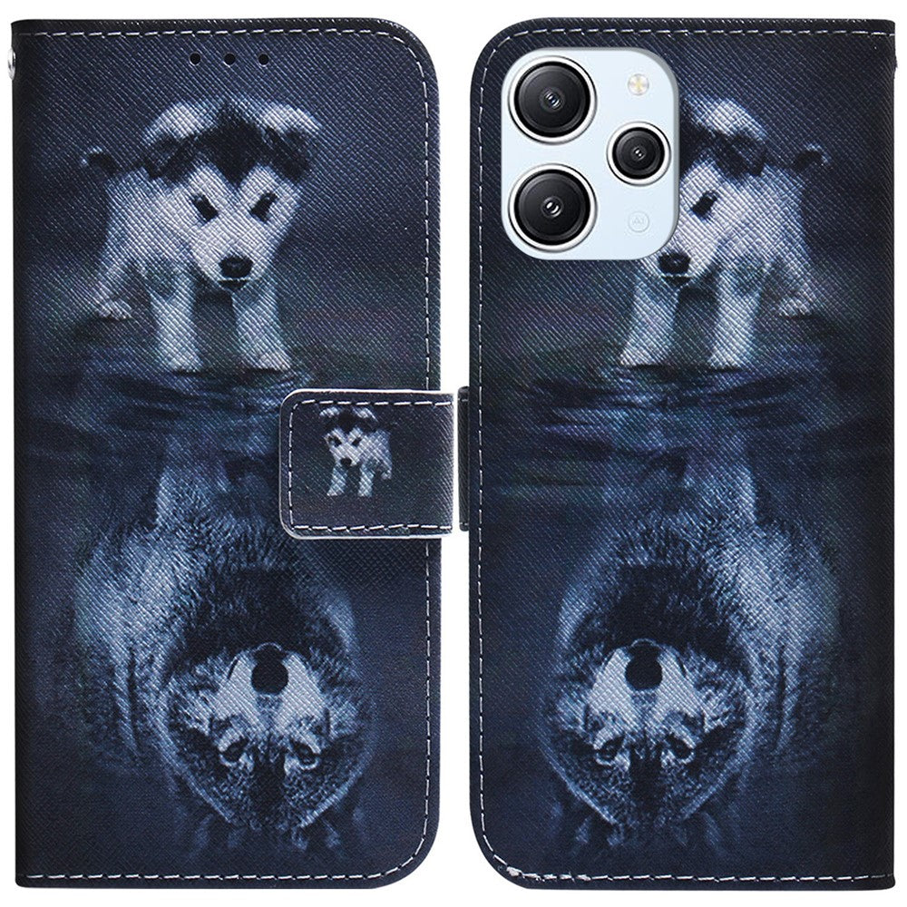 For Xiaomi Redmi Note 12 4G PU Leather Stand Cover Pattern Printing Wallet Phone Case