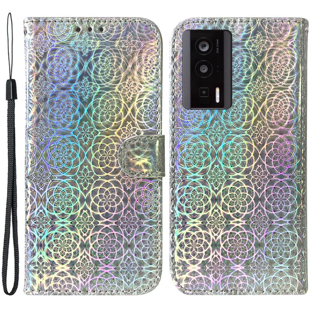 For Xiaomi Poco F5 Pro 5G / Redmi K60 5G / K60 Pro 5G Phone Leather Case Dazzling Flower Pattern Wallet Stand Cover