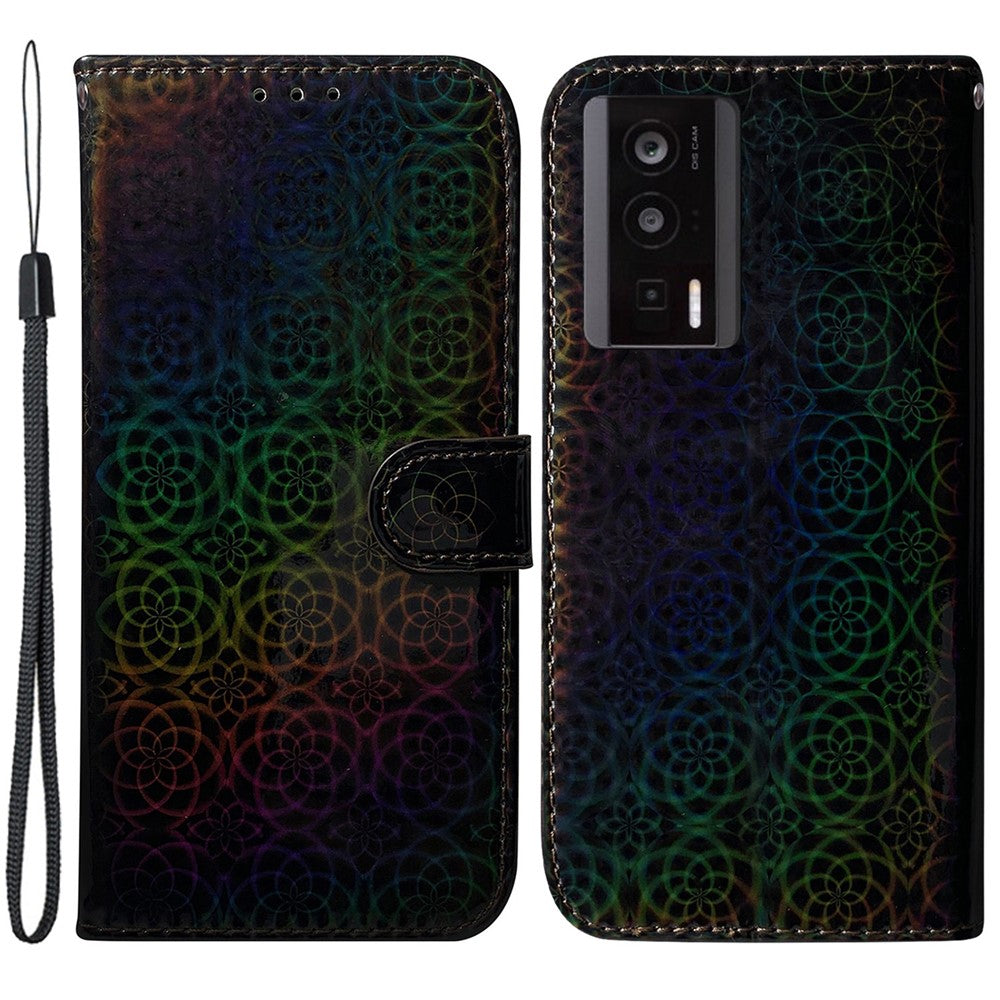 For Xiaomi Poco F5 Pro 5G / Redmi K60 5G / K60 Pro 5G Phone Leather Case Dazzling Flower Pattern Wallet Stand Cover