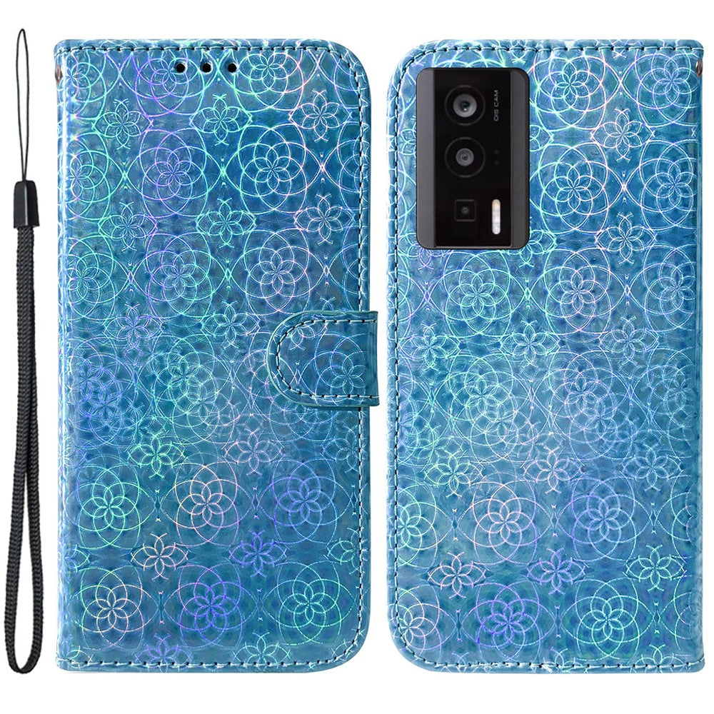 For Xiaomi Poco F5 Pro 5G / Redmi K60 5G / K60 Pro 5G Phone Leather Case Dazzling Flower Pattern Wallet Stand Cover