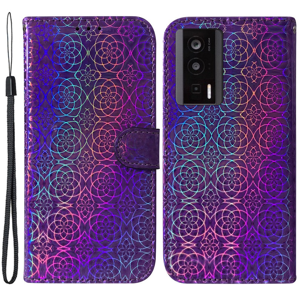 For Xiaomi Poco F5 Pro 5G / Redmi K60 5G / K60 Pro 5G Phone Leather Case Dazzling Flower Pattern Wallet Stand Cover