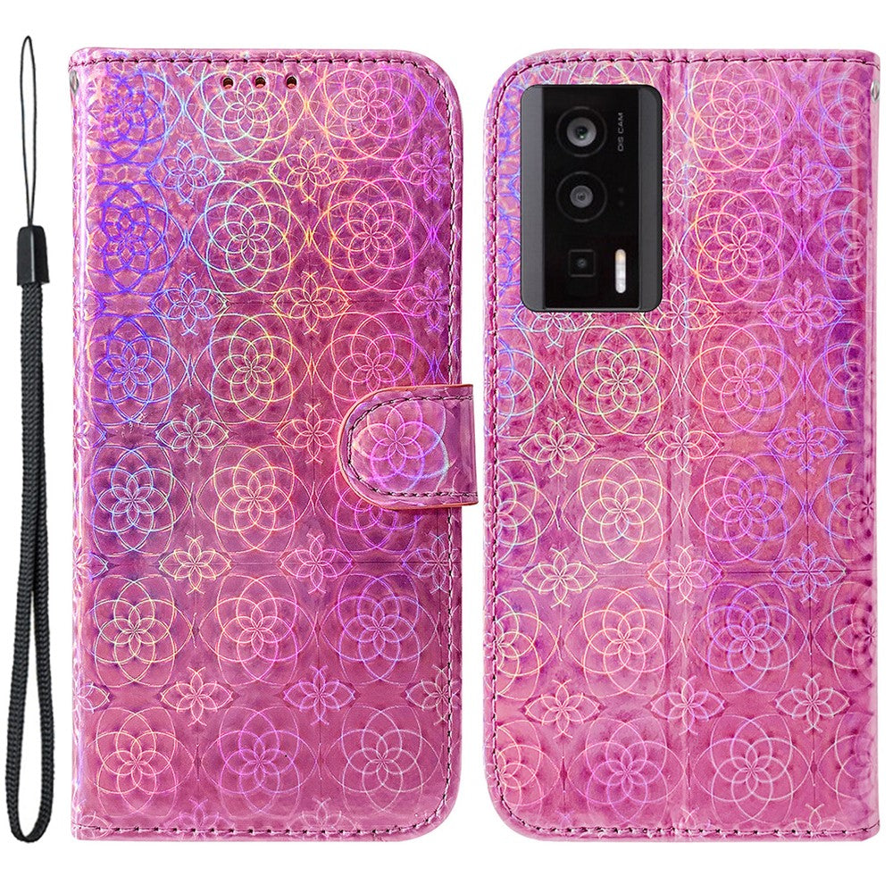 For Xiaomi Poco F5 Pro 5G / Redmi K60 5G / K60 Pro 5G Phone Leather Case Dazzling Flower Pattern Wallet Stand Cover