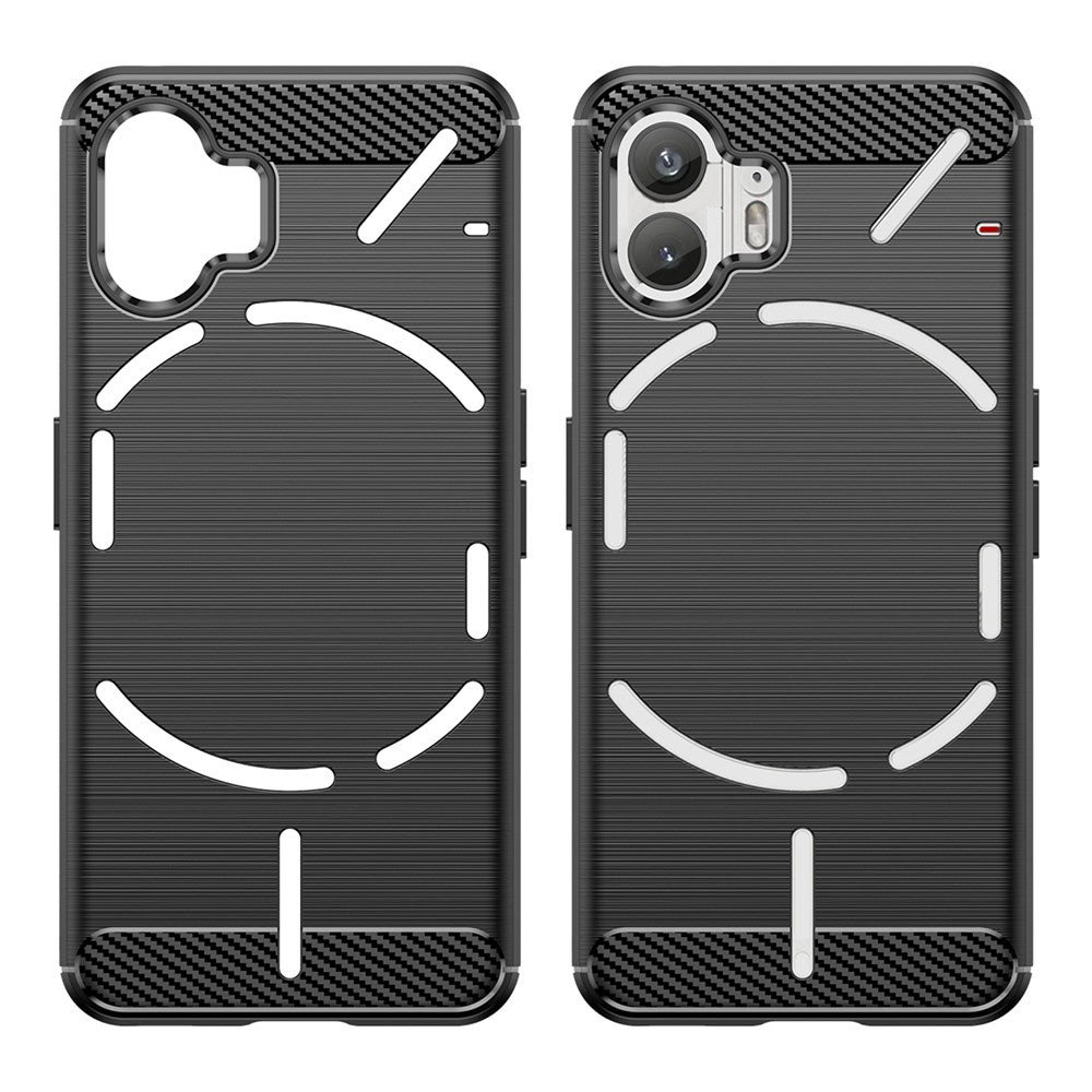 For Nothing Phone (2) Brushed Phone Case Carbon Fiber Texture TPU Back Cover