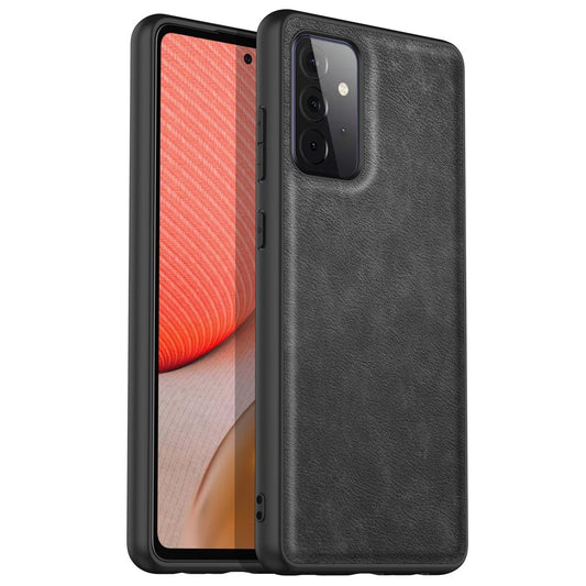 Galaxy A72 4G/5G Lederhülle – stoßfest & einfarbig