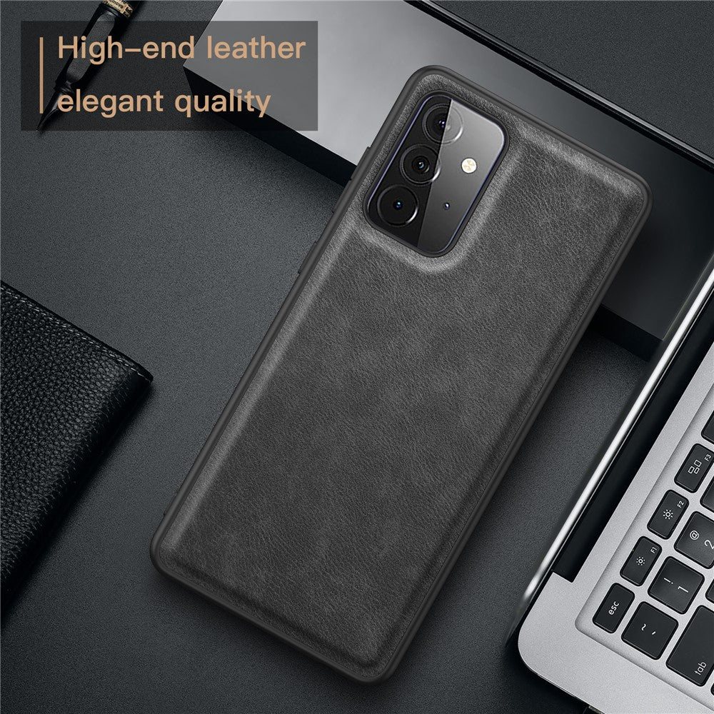 Galaxy A72 4G/5G Lederhülle – stoßfest & einfarbig