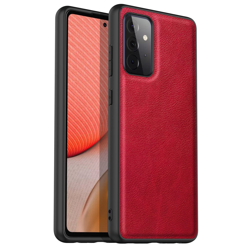 Galaxy A72 4G/5G Lederhülle – stoßfest & einfarbig