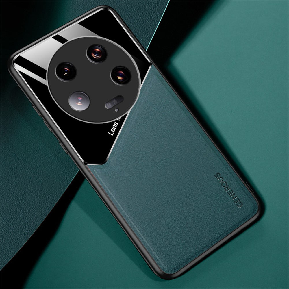 For Xiaomi 13 Ultra Protective Cover PU Leather Coated TPU + PC Phone Case with Car Mount Metal Sheet