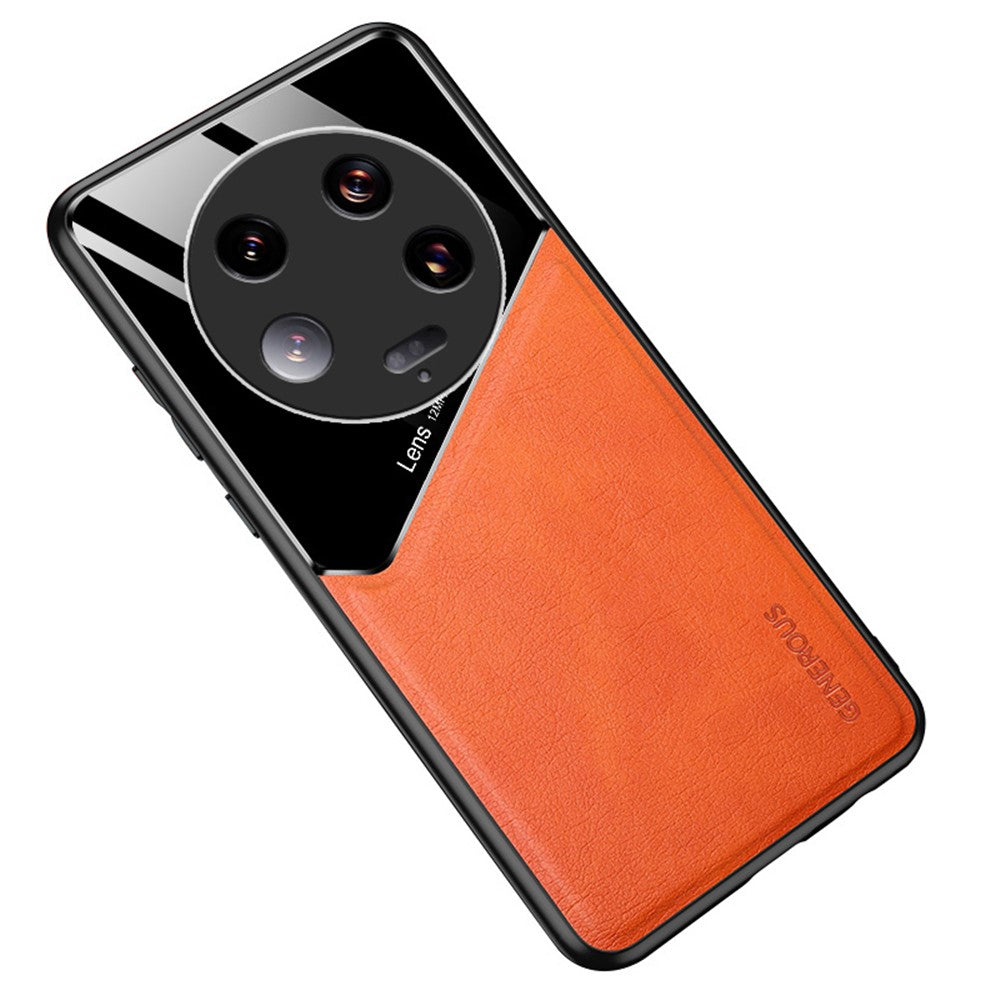 For Xiaomi 13 Ultra Protective Cover PU Leather Coated TPU + PC Phone Case with Car Mount Metal Sheet