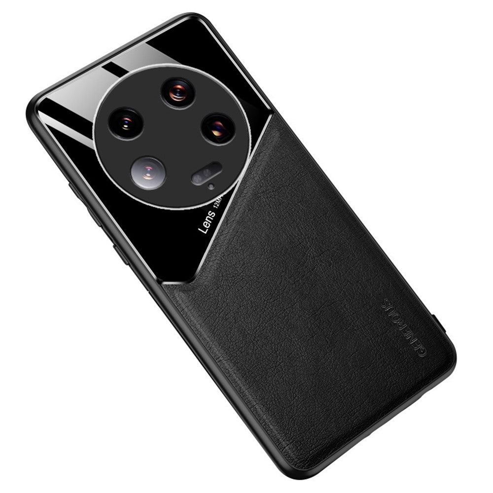 For Xiaomi 13 Ultra Protective Cover PU Leather Coated TPU + PC Phone Case with Car Mount Metal Sheet