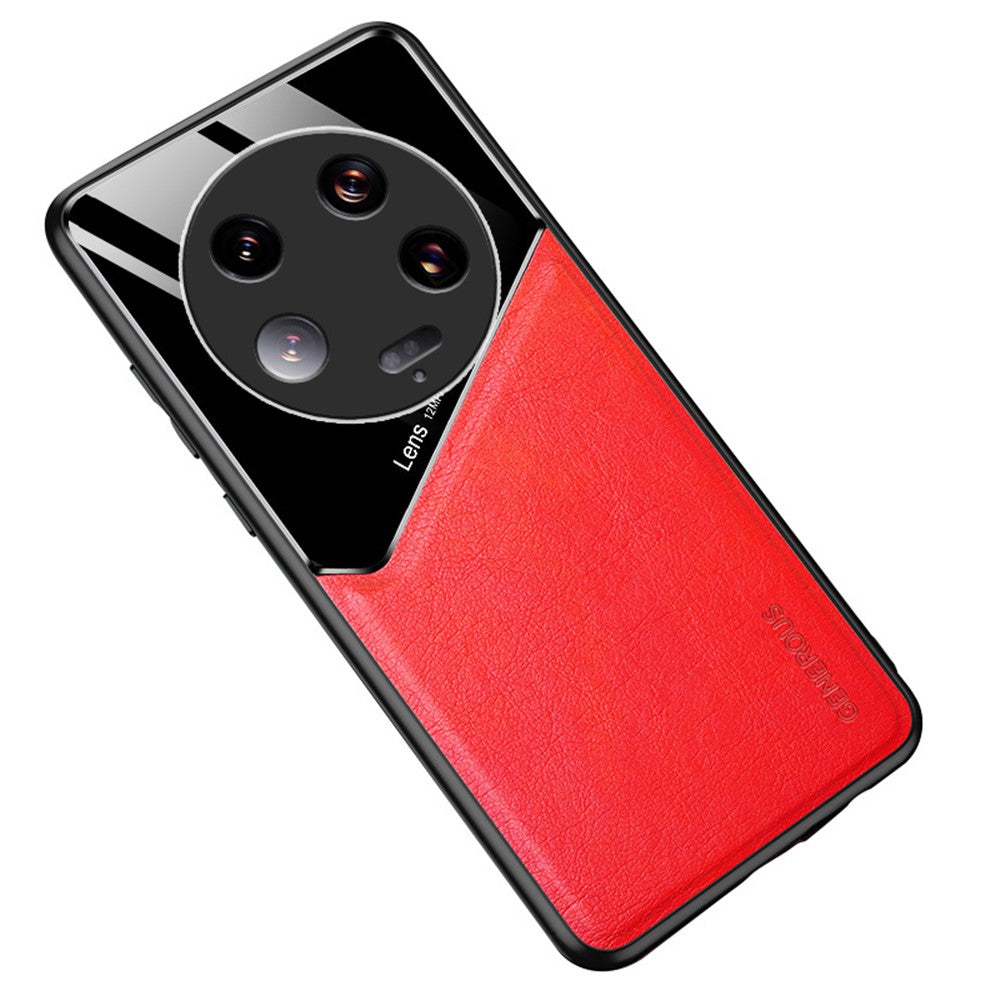 For Xiaomi 13 Ultra Protective Cover PU Leather Coated TPU + PC Phone Case with Car Mount Metal Sheet