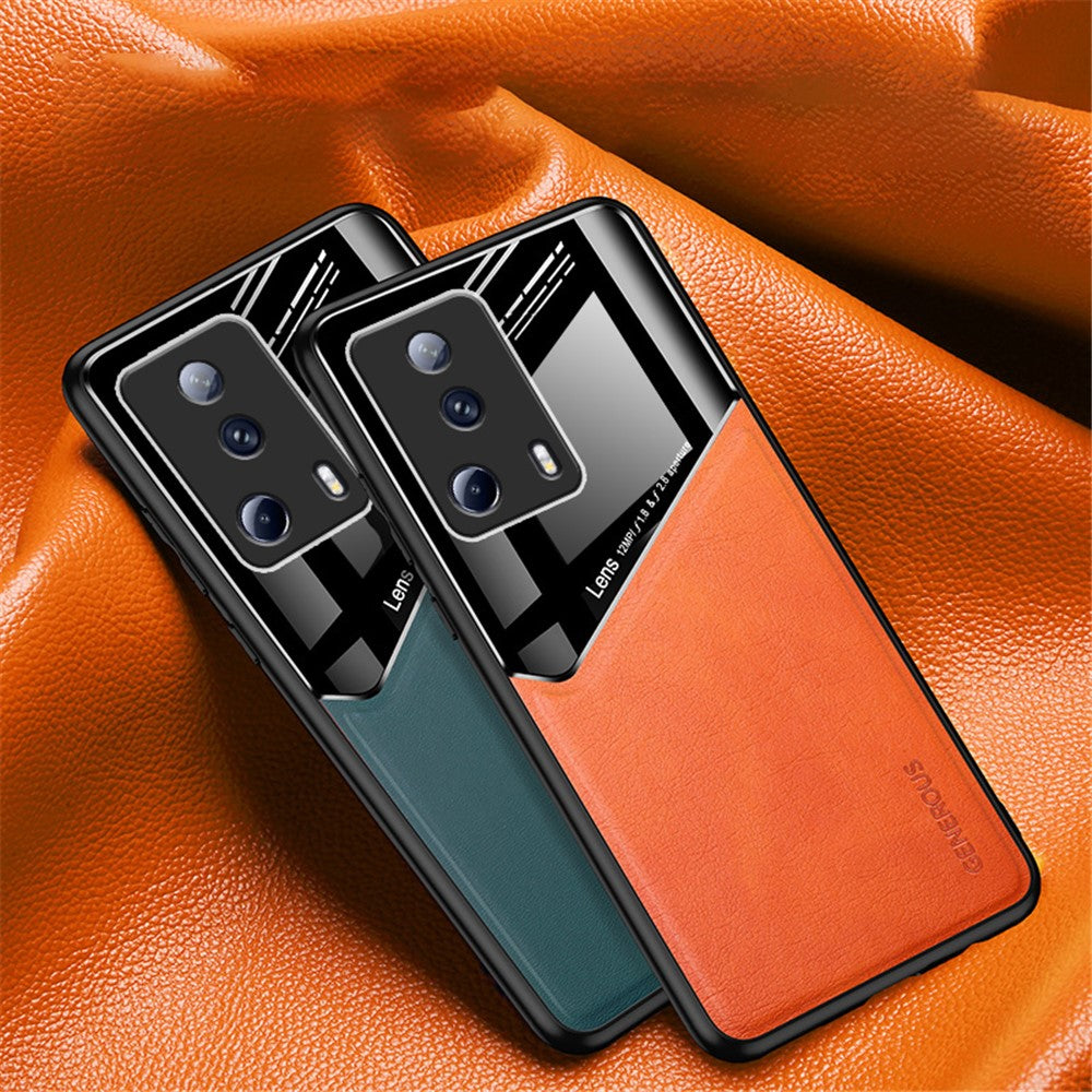 For Xiaomi 13 Lite / Civi 2 5G Anti-fall Cover PU Leather Coated TPU+PC Phone Case with Car Mount Metal Sheet