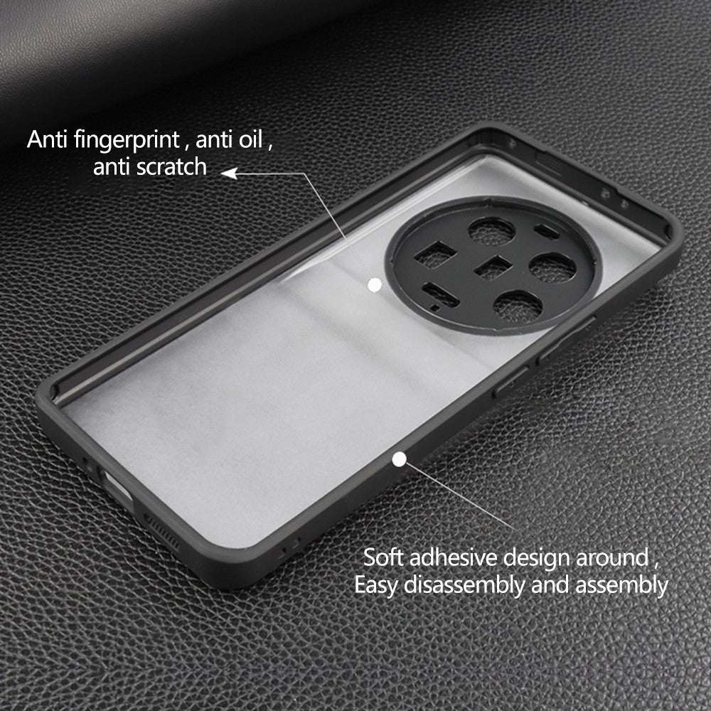 Anti-Fingerprint Phone Case for Xiaomi 13 Ultra , Transparent Phone Cover Flexible TPU + Hard PC Shell