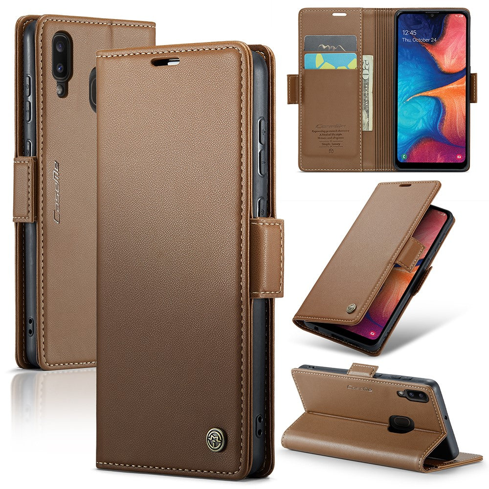 Galaxy A40 Glänzende Wallet-Hülle – RFID-Schutz & Ständer