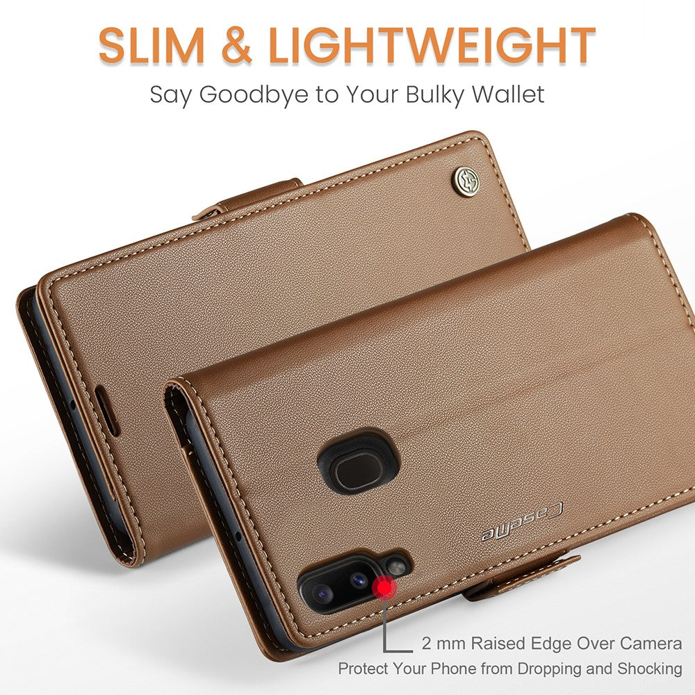 Galaxy A40 Glänzende Wallet-Hülle – RFID-Schutz & Ständer