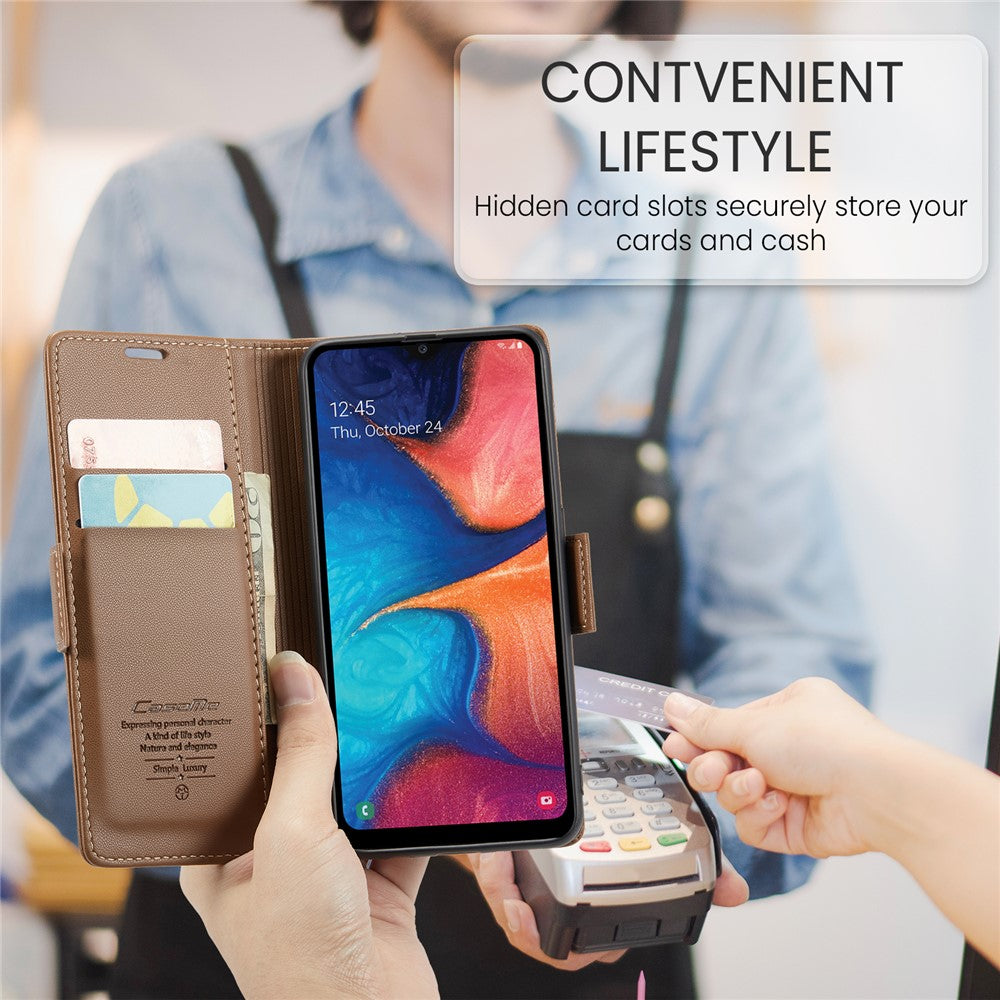 Galaxy A40 Glänzende Wallet-Hülle – RFID-Schutz & Ständer
