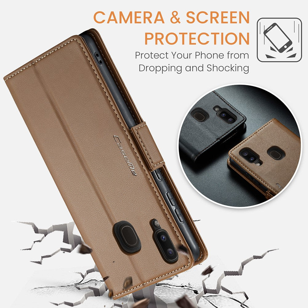 Galaxy A40 Glänzende Wallet-Hülle – RFID-Schutz & Ständer