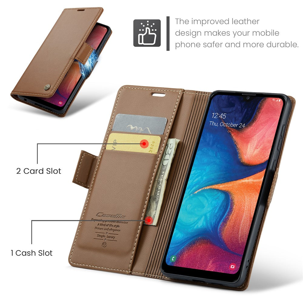 Galaxy A40 Glänzende Wallet-Hülle – RFID-Schutz & Ständer