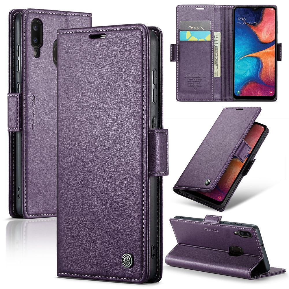 Galaxy A40 Glänzende Wallet-Hülle – RFID-Schutz & Ständer
