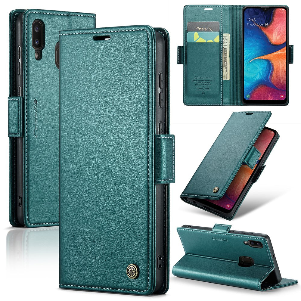 Galaxy A40 Glänzende Wallet-Hülle – RFID-Schutz & Ständer