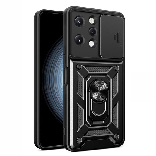 For Xiaomi Redmi 12 4G Rear Lens Protection Anti-drop Phone Case PC+TPU Cover with Kickstand