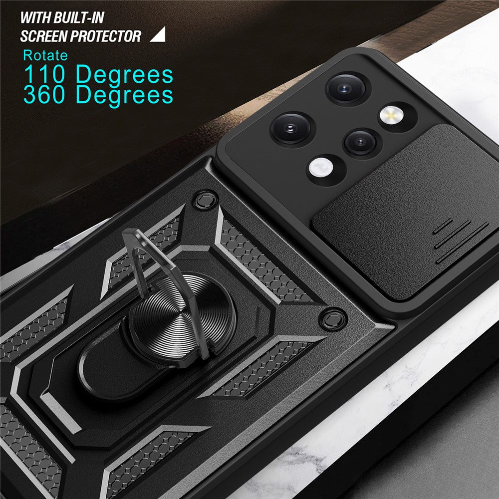 For Xiaomi Redmi 12 4G Rear Lens Protection Anti-drop Phone Case PC+TPU Cover with Kickstand