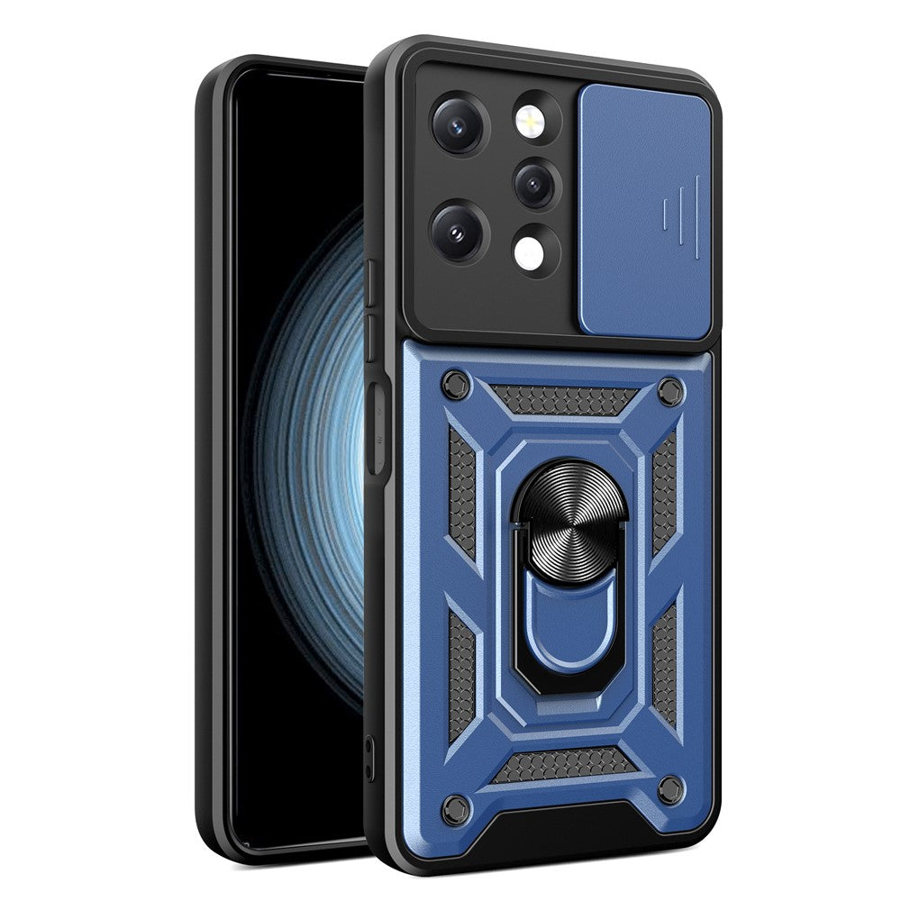For Xiaomi Redmi 12 4G Rear Lens Protection Anti-drop Phone Case PC+TPU Cover with Kickstand