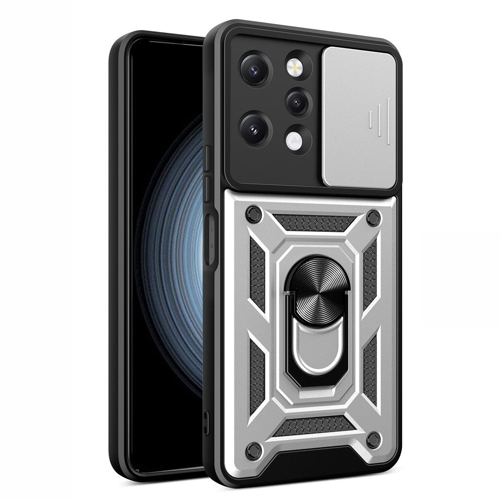 For Xiaomi Redmi 12 4G Rear Lens Protection Anti-drop Phone Case PC+TPU Cover with Kickstand