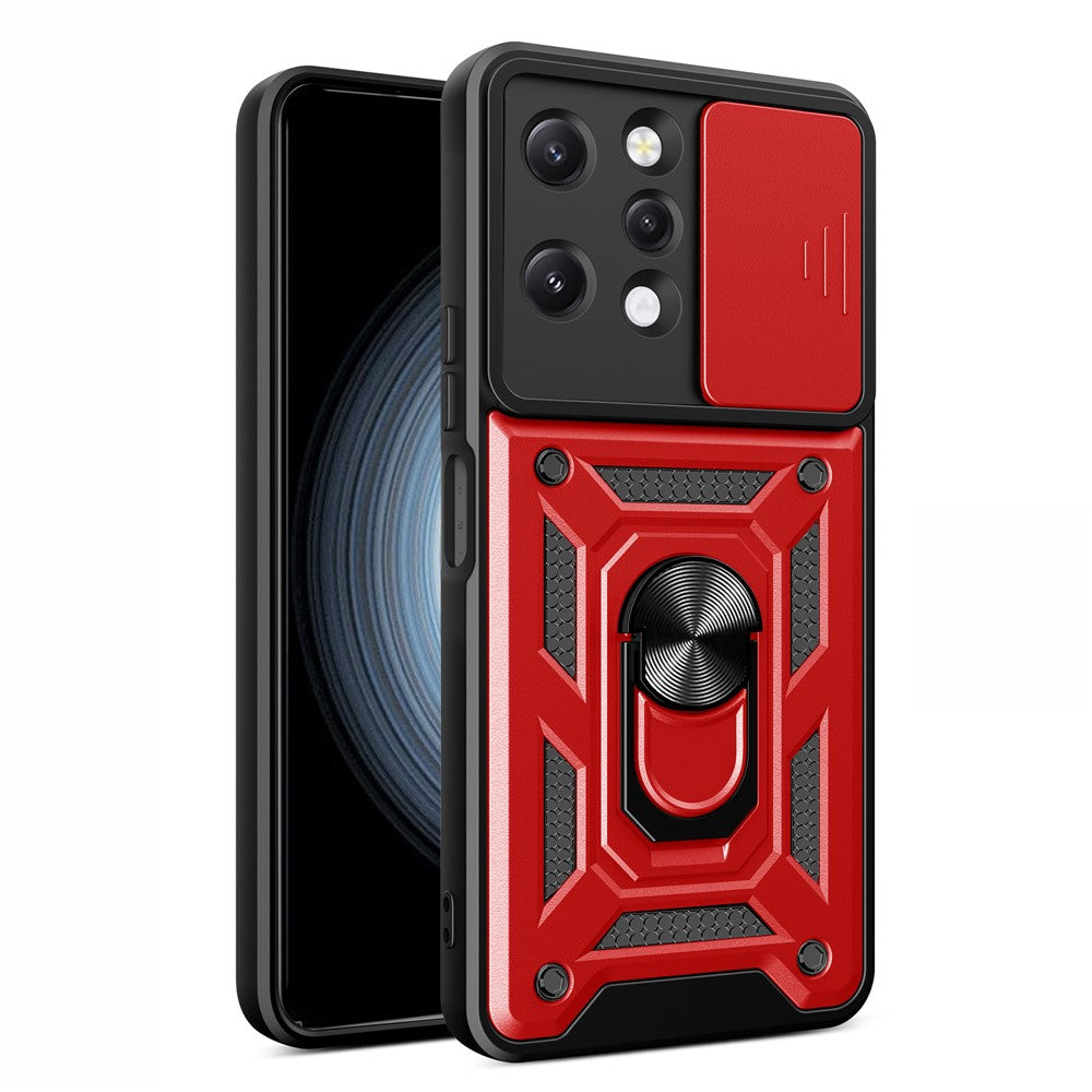 For Xiaomi Redmi 12 4G Rear Lens Protection Anti-drop Phone Case PC+TPU Cover with Kickstand