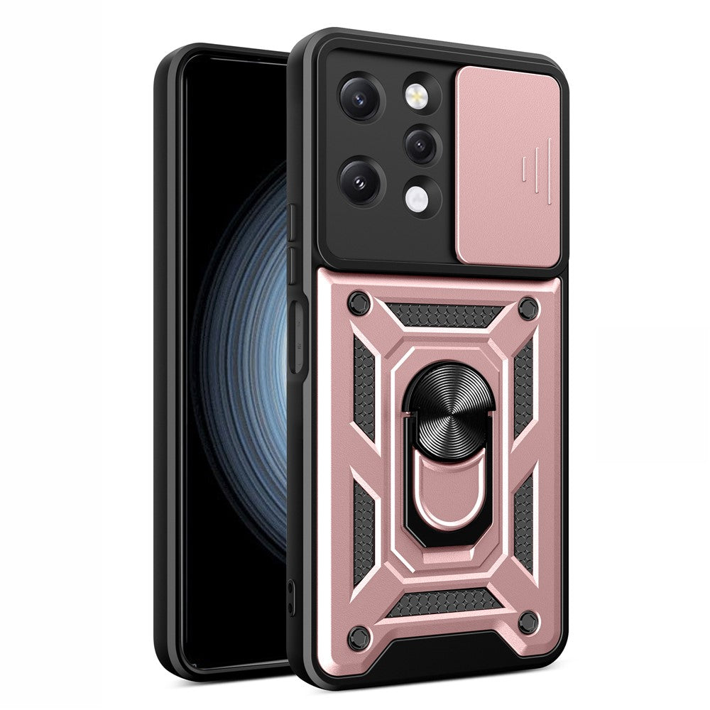 For Xiaomi Redmi 12 4G Rear Lens Protection Anti-drop Phone Case PC+TPU Cover with Kickstand