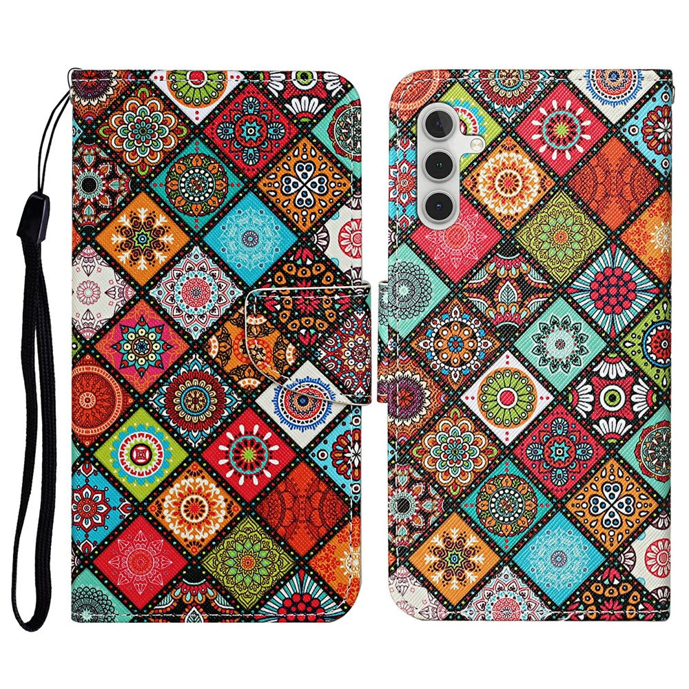 Galaxy S23 FE Wallet-Hülle – Musterdruck, mit Ständer & Riemen