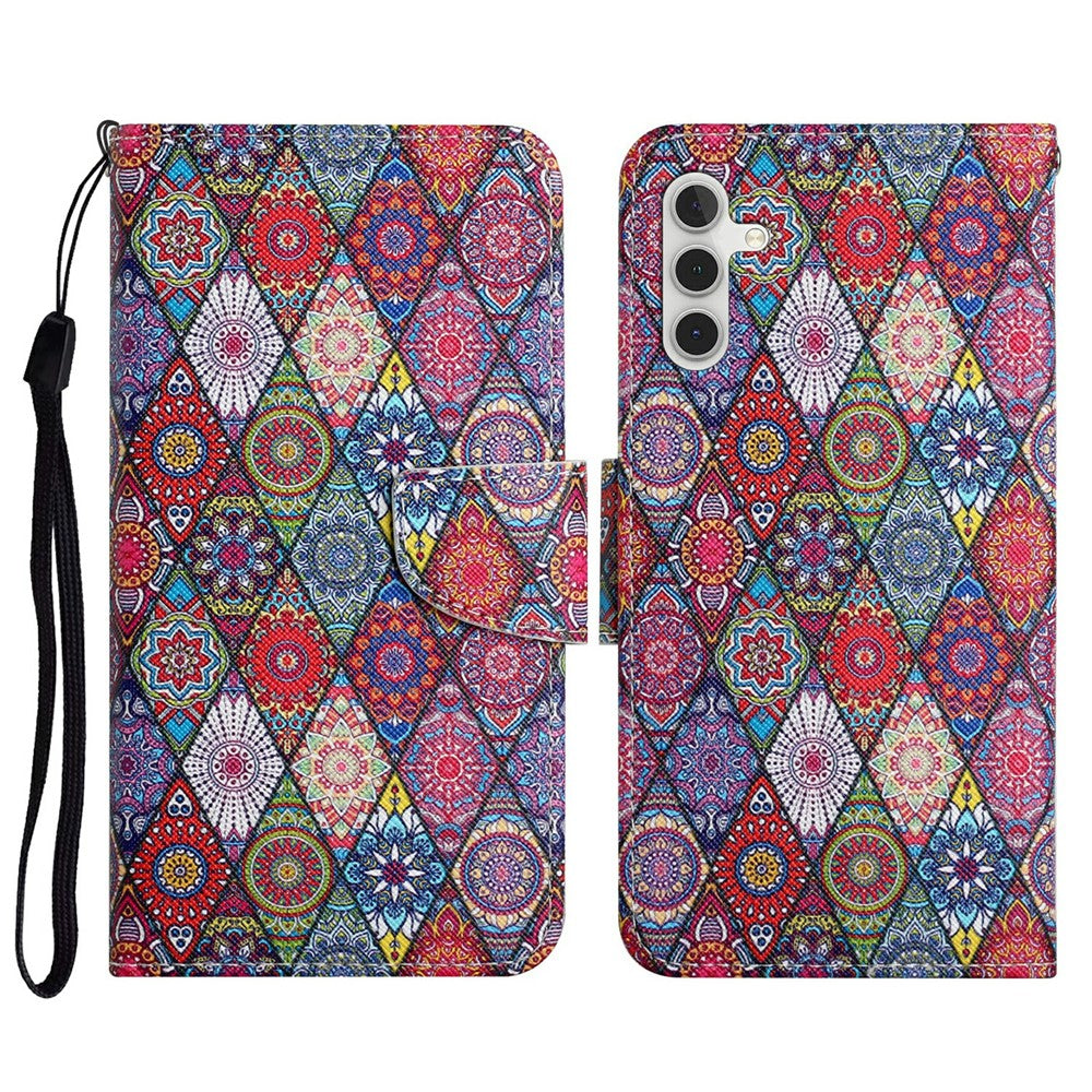 Galaxy S23 FE Wallet-Hülle – Musterdruck, mit Ständer & Riemen