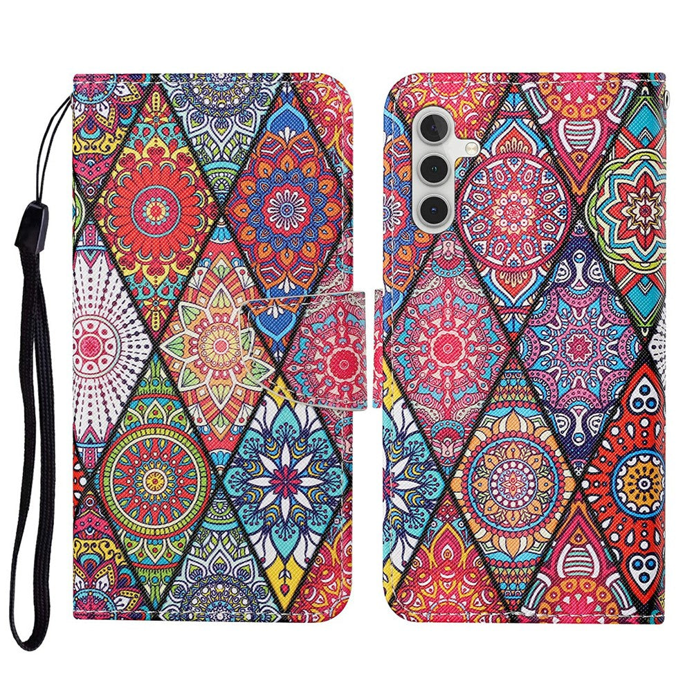 Galaxy S23 FE Wallet-Hülle – Musterdruck, mit Ständer & Riemen