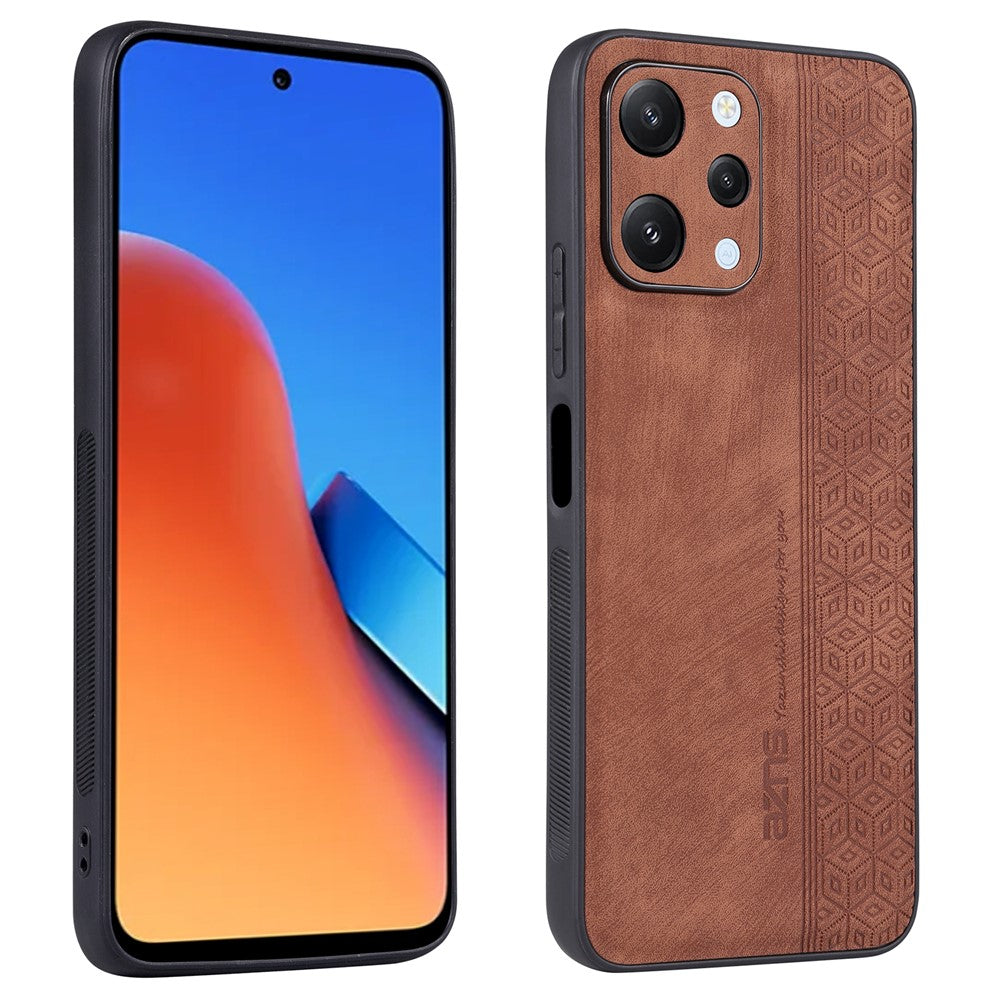 AZNS For Xiaomi Redmi 12 4G Protective Phone Case Imprinted PU Leather Coated TPU Cover