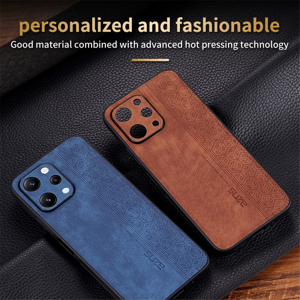 AZNS For Xiaomi Redmi 12 4G Protective Phone Case Imprinted PU Leather Coated TPU Cover