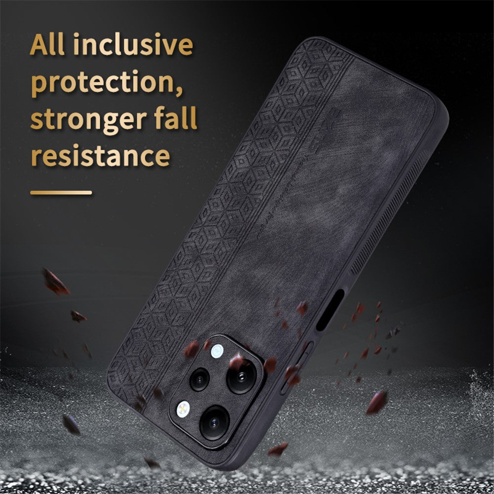 AZNS For Xiaomi Redmi 12 4G Protective Phone Case Imprinted PU Leather Coated TPU Cover