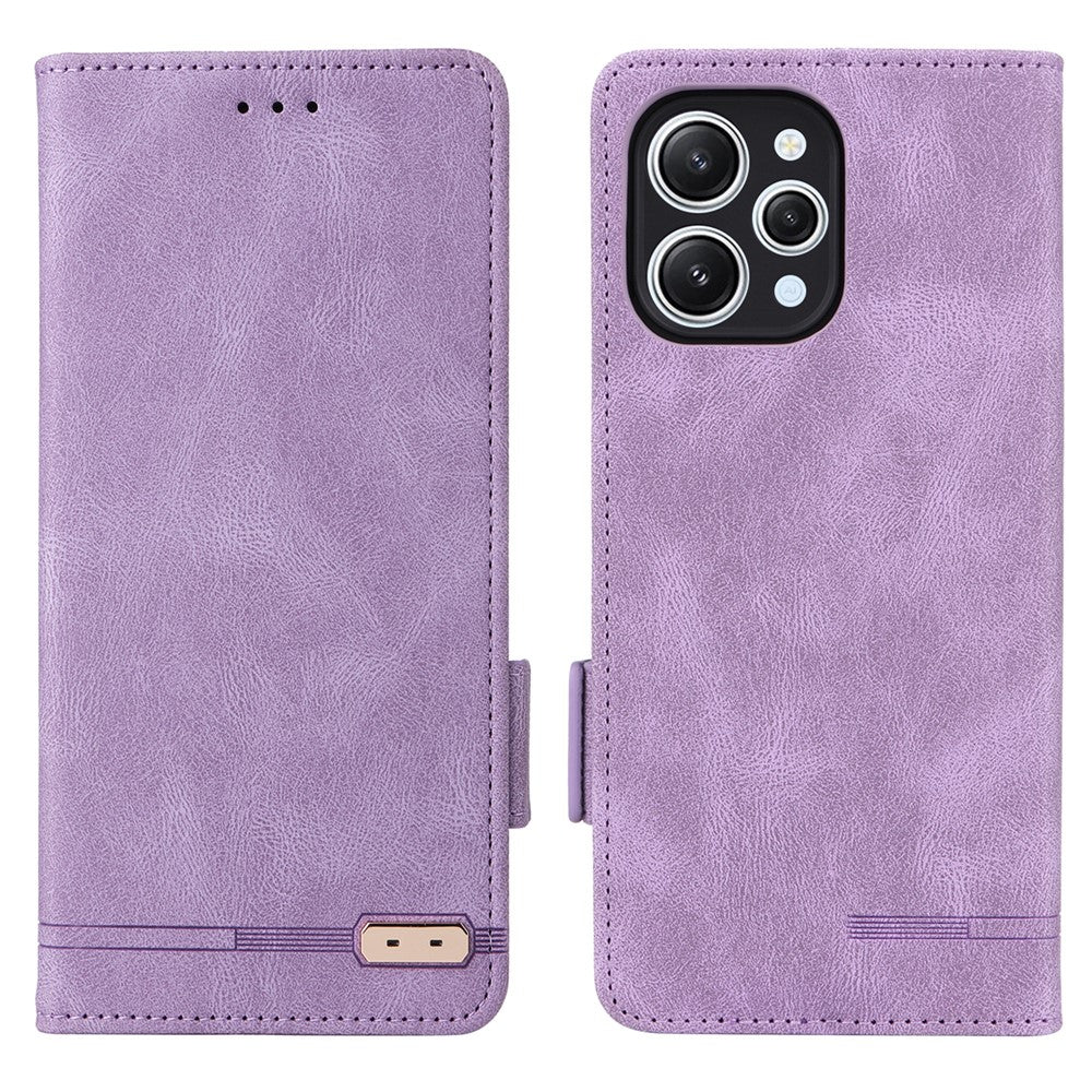 For Xiaomi Redmi 12 4G Hardware Decor PU Leather Wallet Phone Case Stand Protective Cover