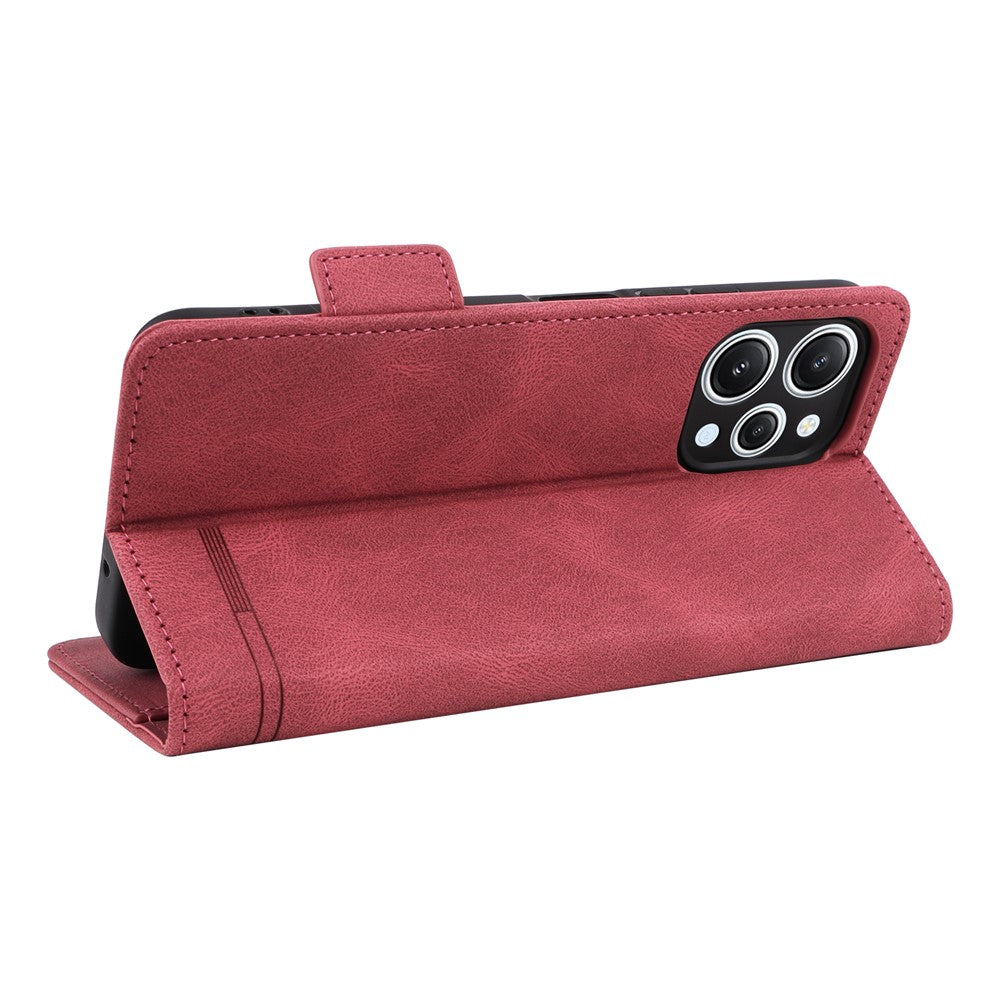 For Xiaomi Redmi 12 4G Hardware Decor PU Leather Wallet Phone Case Stand Protective Cover