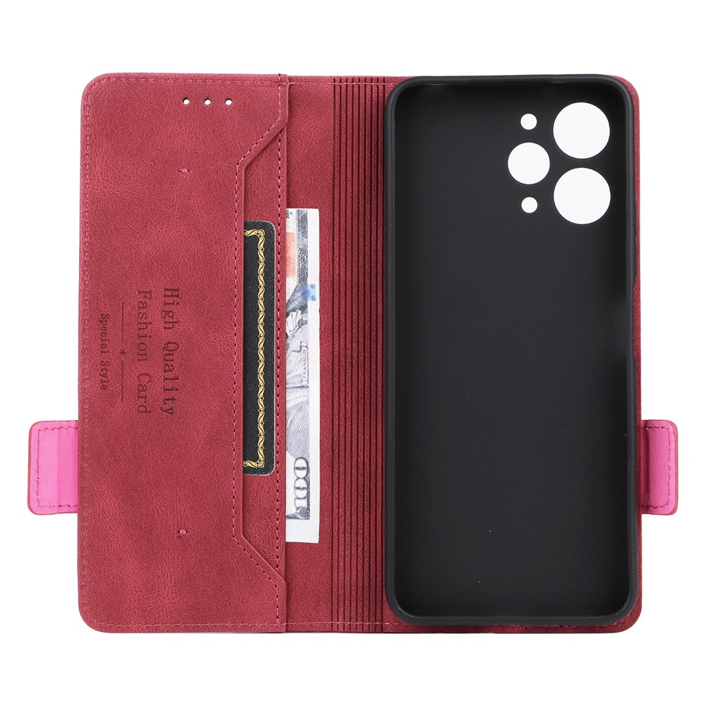 For Xiaomi Redmi 12 4G Hardware Decor PU Leather Wallet Phone Case Stand Protective Cover
