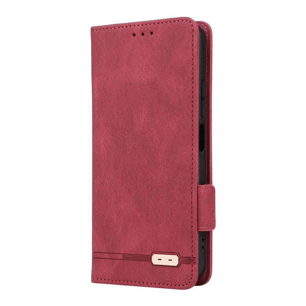 For Xiaomi Redmi 12 4G Hardware Decor PU Leather Wallet Phone Case Stand Protective Cover