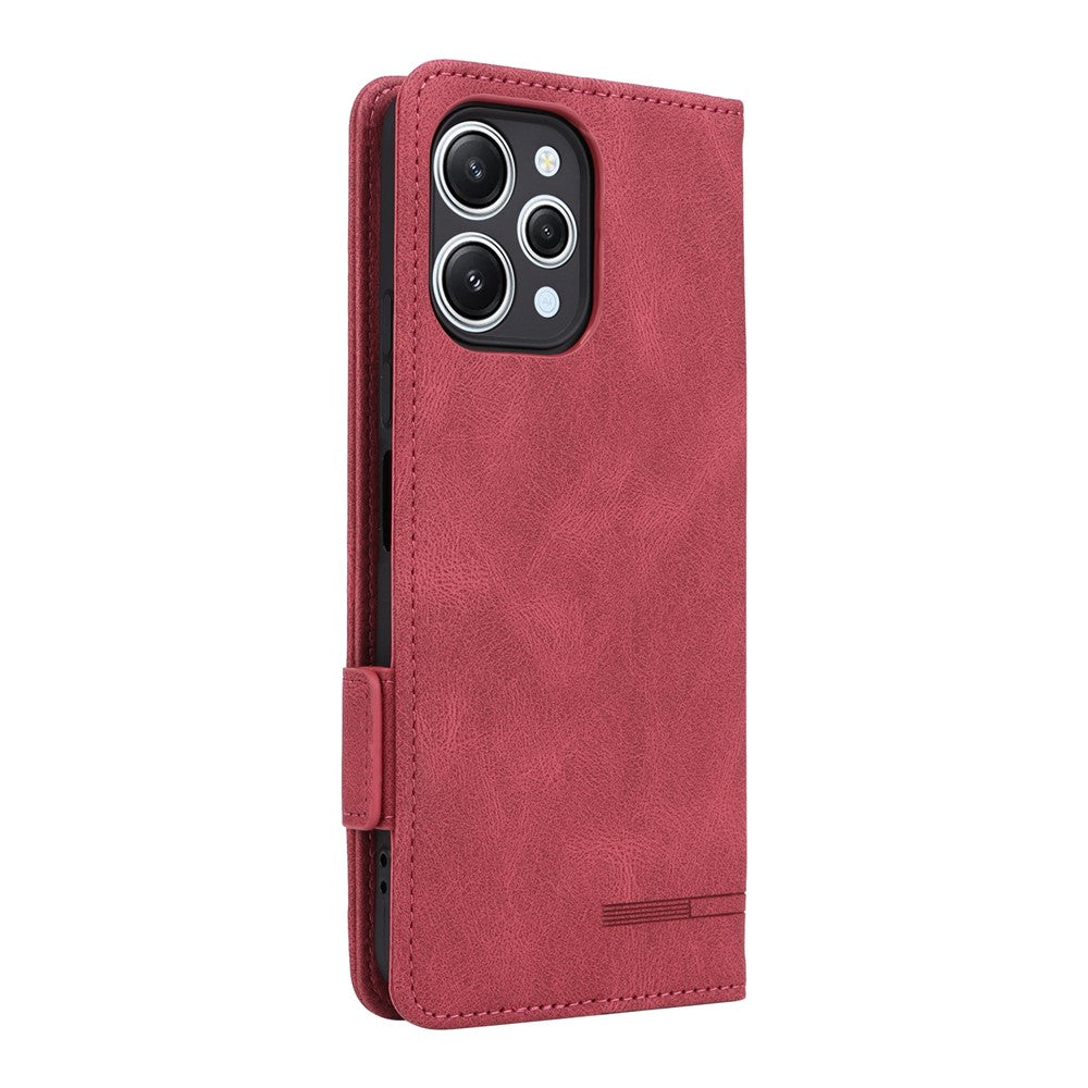 For Xiaomi Redmi 12 4G Hardware Decor PU Leather Wallet Phone Case Stand Protective Cover