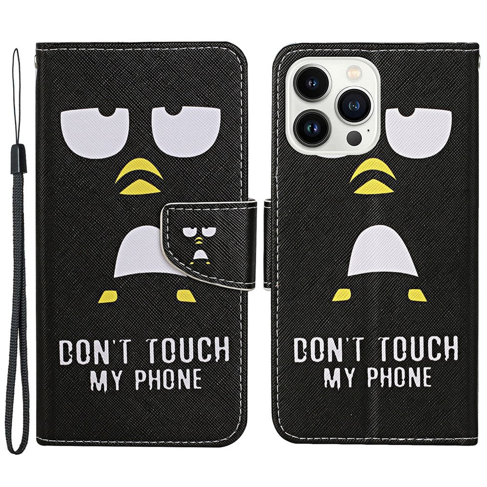 iPhone 15 Pro Max Wallet-Hülle – Musterdruck, mit Ständer & Riemen